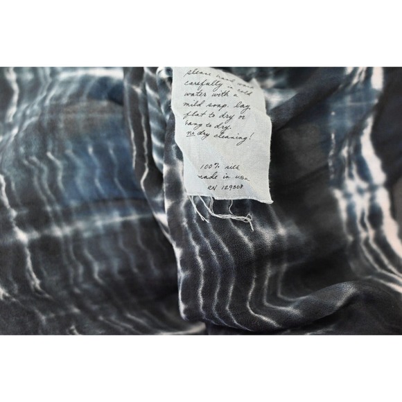 Raquel Allegra Dress Womens Blue Silk Tie Dye Kaftan Midi Size 0 / XS - Picture 5 of 6